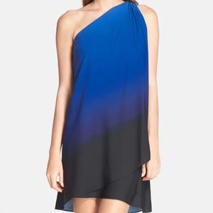 Halston Heritage Asymmetrical One Shoulder Dress